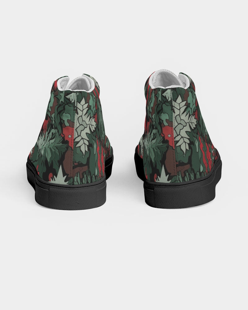 Tis The Seasoning Camo Men's Hightop Canvas Shoe - Black