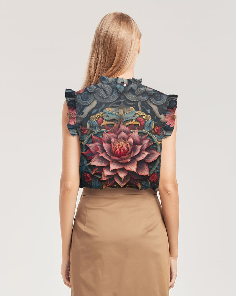 Lotus Women's Ruffle Sleeve Top