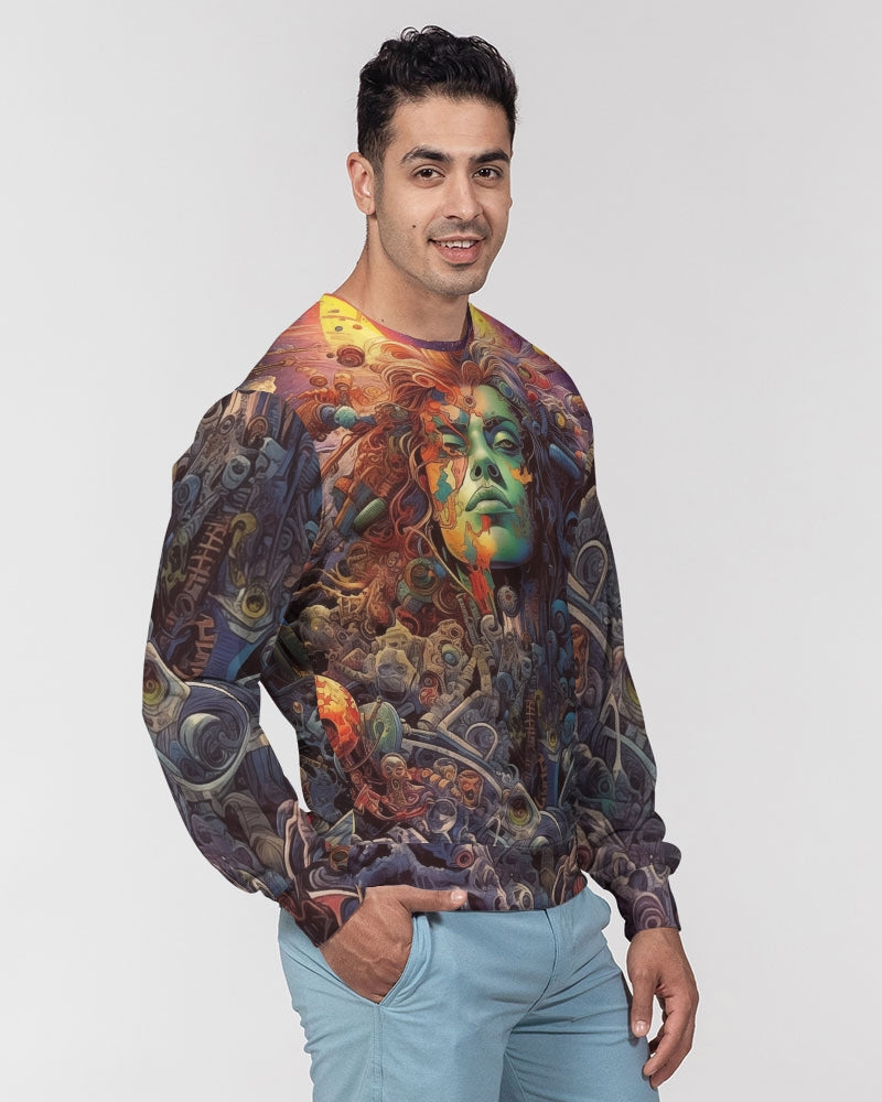 Galaxy Men's Classic French Terry Crewneck Pullover