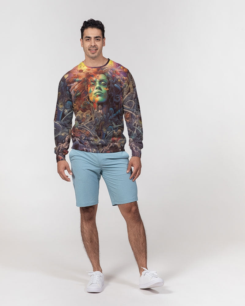 Galaxy Men's Classic French Terry Crewneck Pullover
