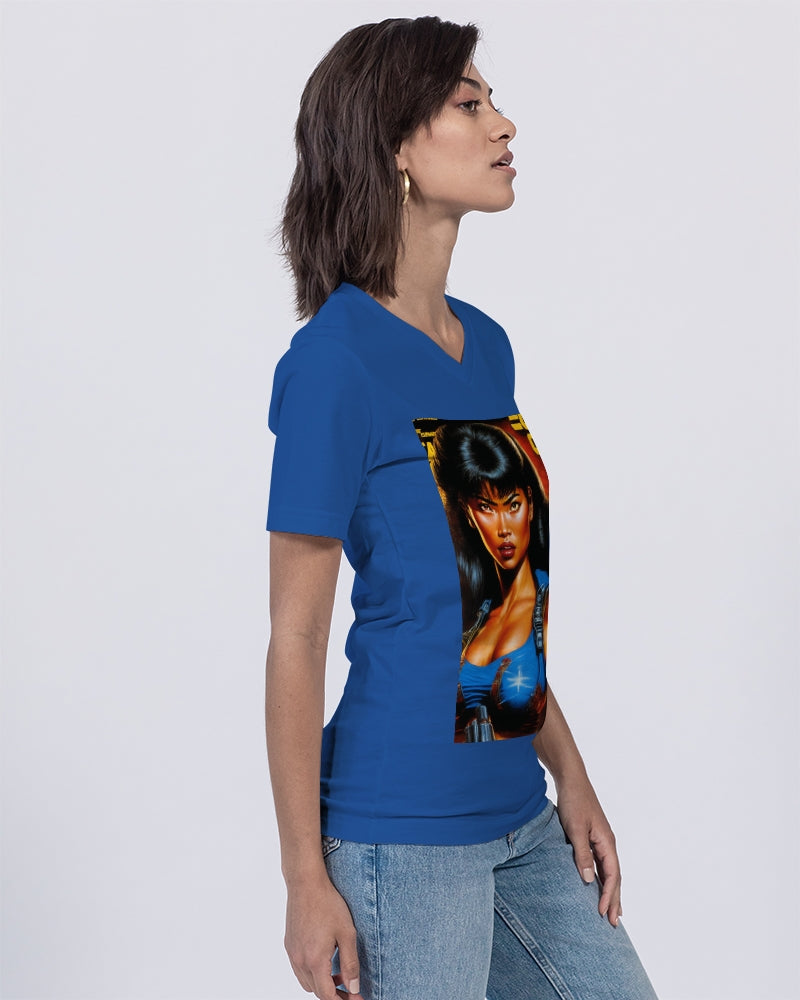 Action Jackson 2 Unisex Jersey V-Neck Tee | Bella + Canvas