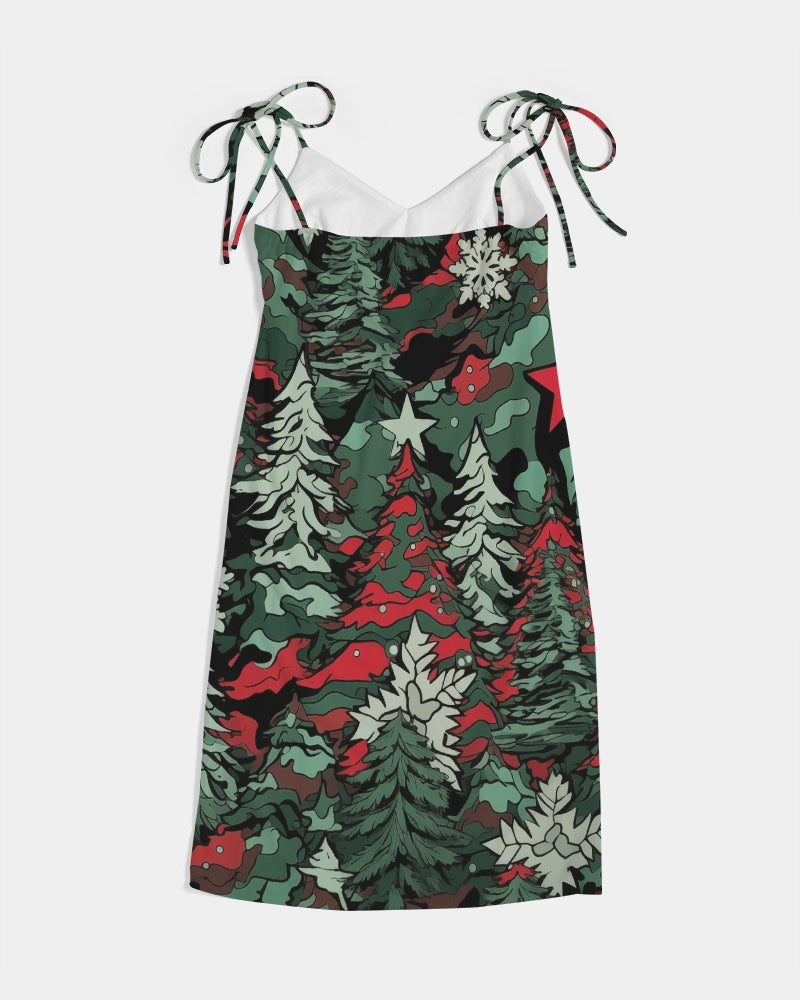 Tis The Seasoning Camo Women's Tie Strap Split Dress