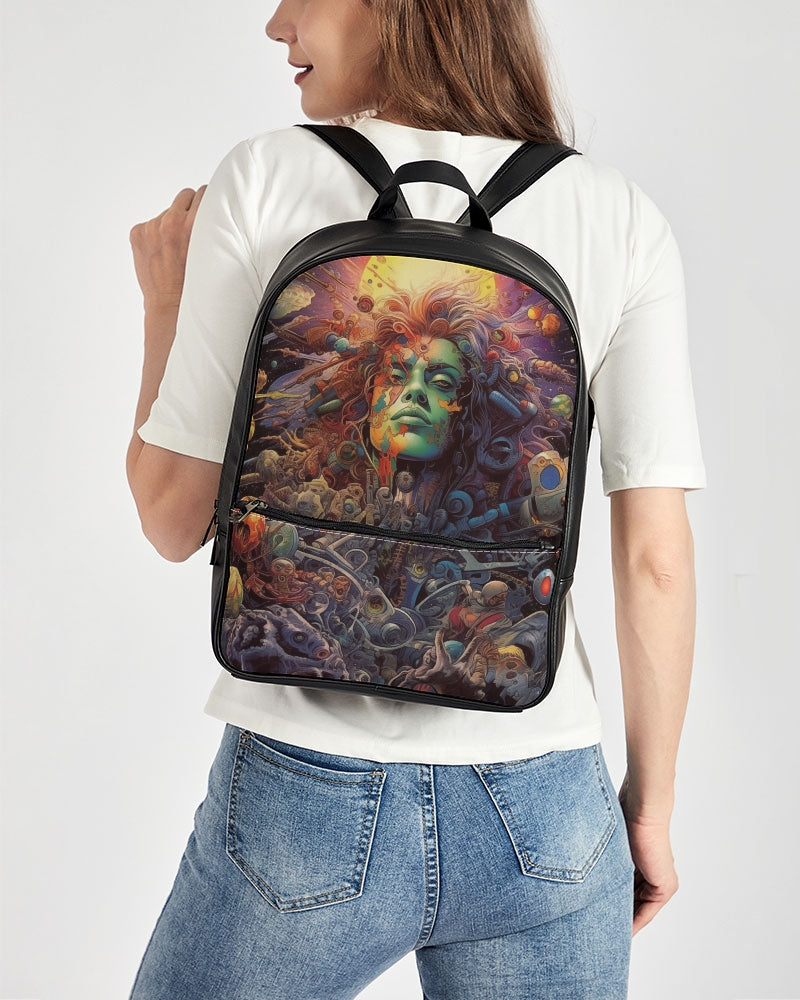 Galaxy Classic Faux Leather Backpack
