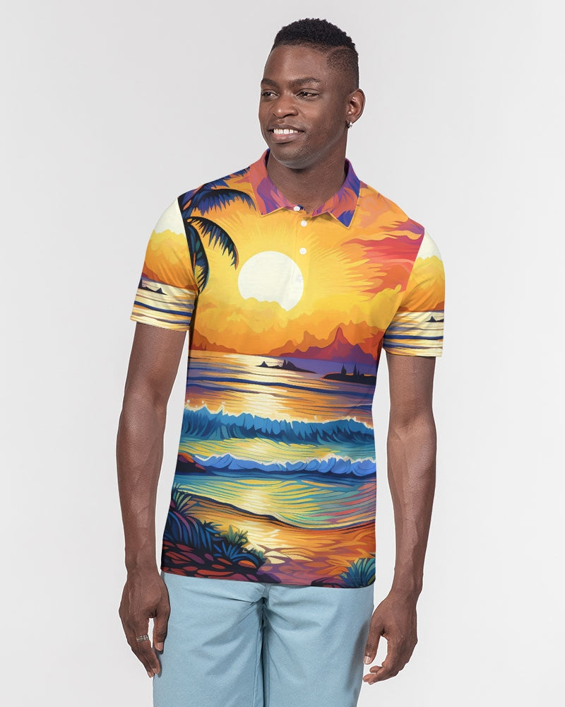 Aloha Men's Slim Fit Short Sleeve Polo