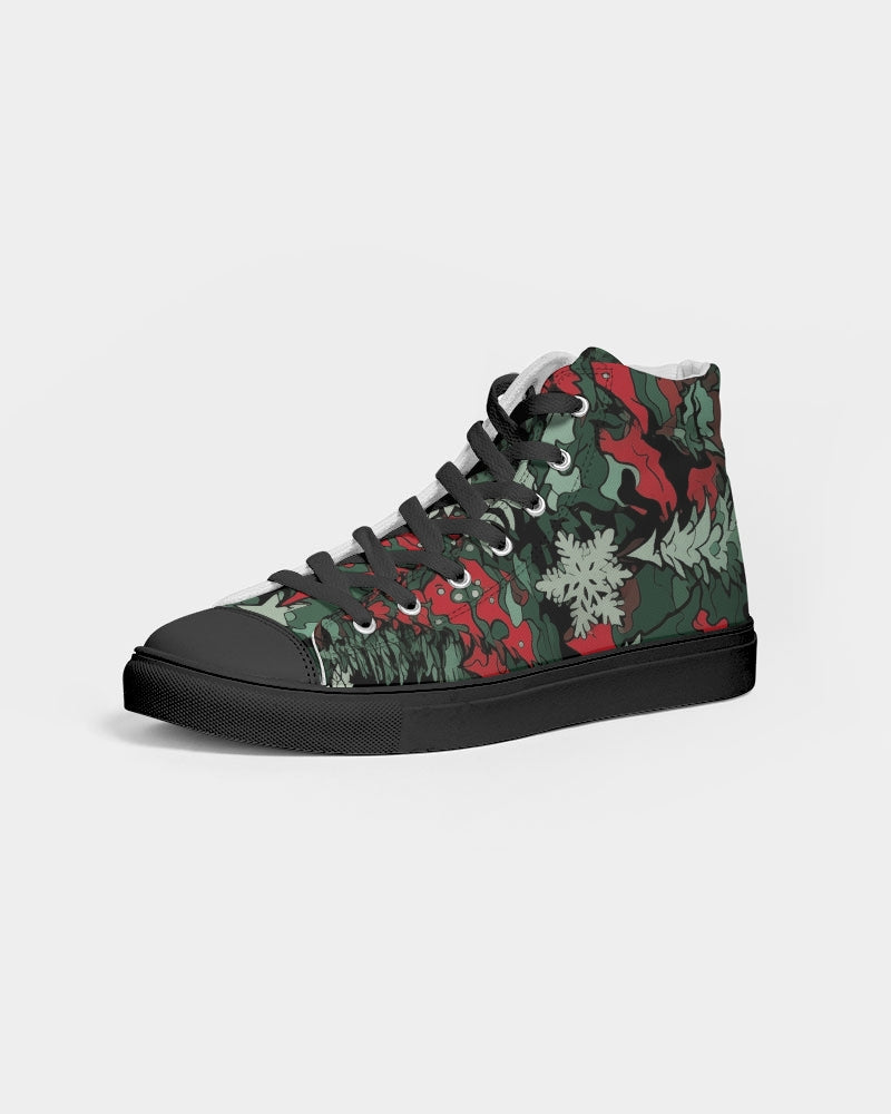 Tis The Seasoning Camo Men's Hightop Canvas Shoe - Black