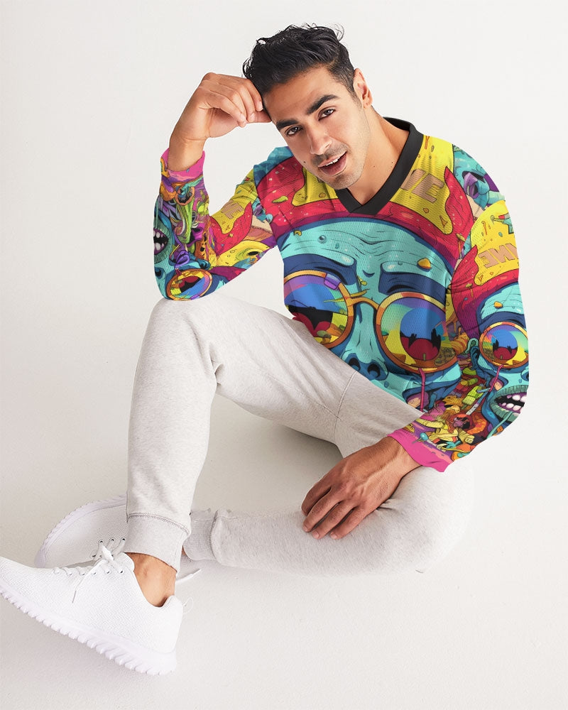Wavy Melt Men's Long Sleeve Sports Jersey
