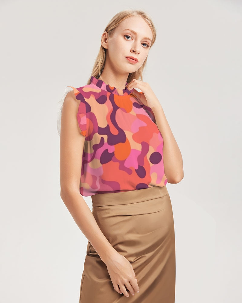 Op Camo Women's Ruffle Sleeve Top