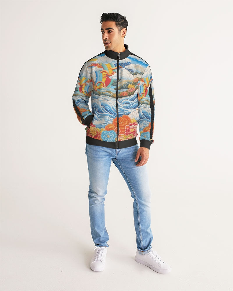 Spring Dreams Men's Stripe-Sleeve Track Jacket