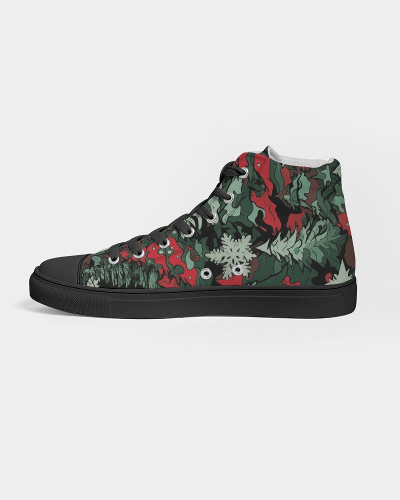 Tis The Seasoning Camo Men's Hightop Canvas Shoe - Black