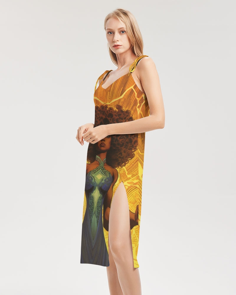 June Women's Tie Strap Split Dress
