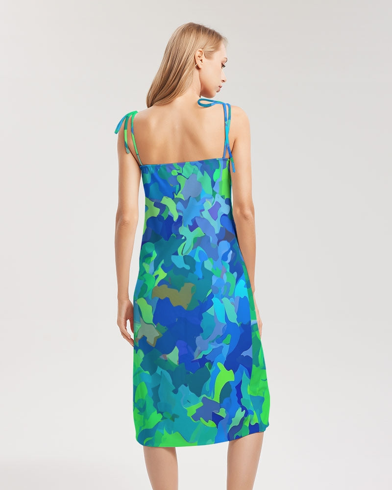 Atlantis Camo Women's Tie Strap Split Dress