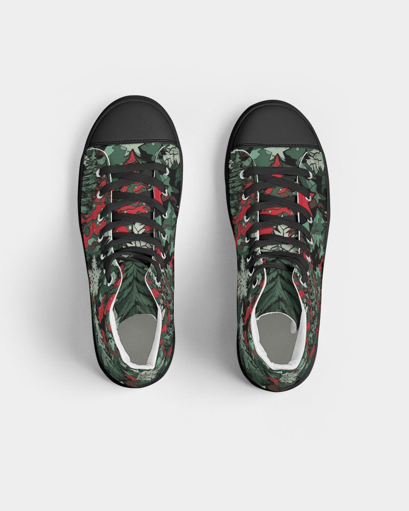Tis The Seasoning Camo Men's Hightop Canvas Shoe - Black