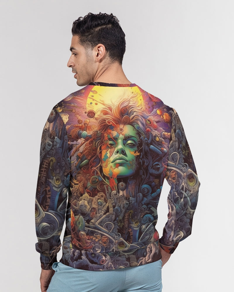 Galaxy Men's Classic French Terry Crewneck Pullover
