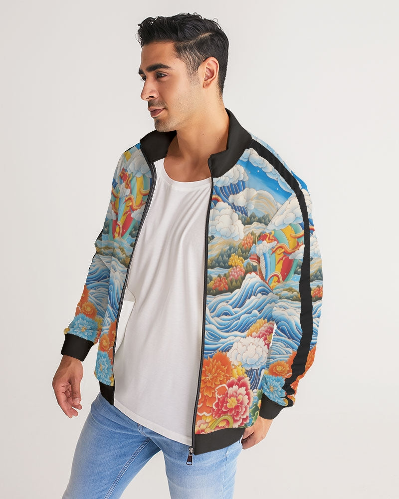 Spring Dreams Men's Stripe-Sleeve Track Jacket