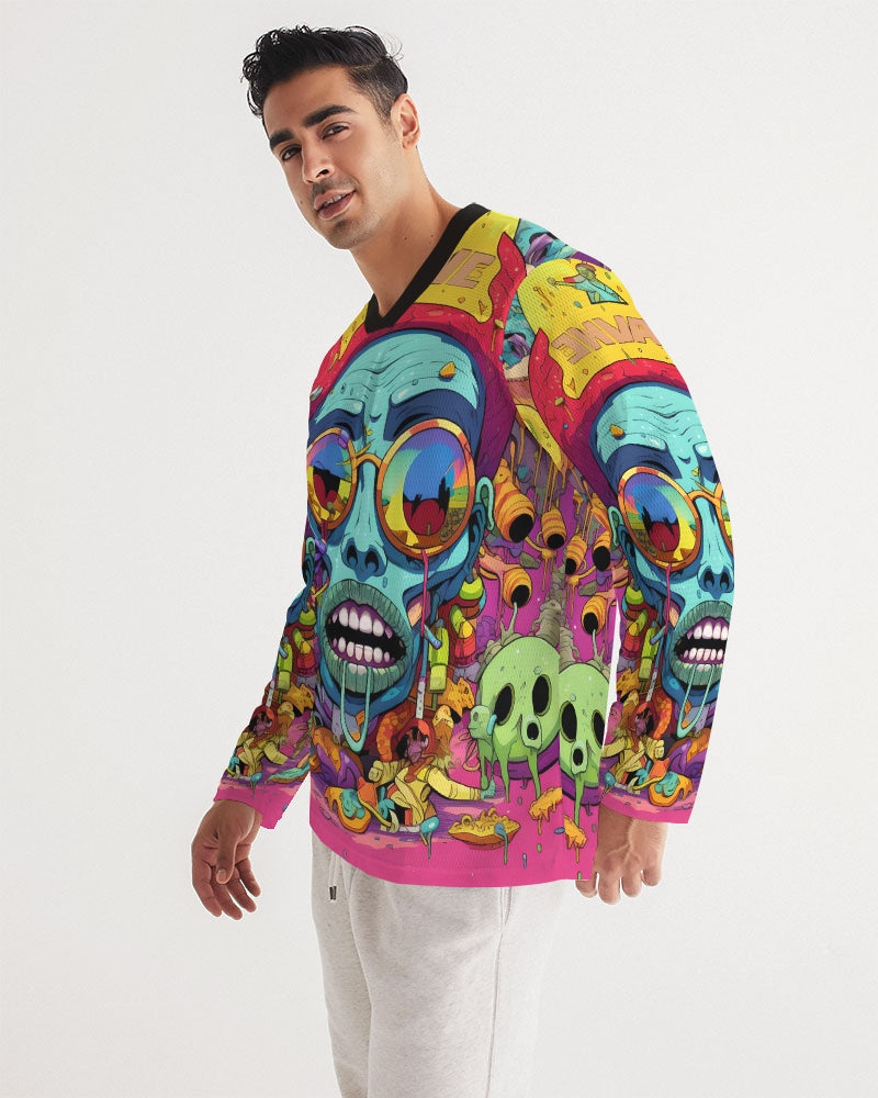 Wavy Melt Men's Long Sleeve Sports Jersey