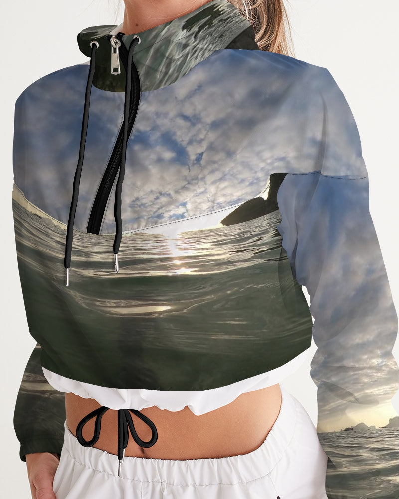 Sunset Slides Women's Cropped Windbreaker