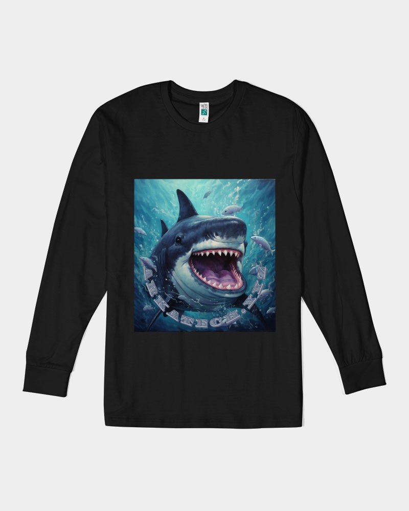Shark Bite Unisex Long Sleeve Tee | Lane Seven