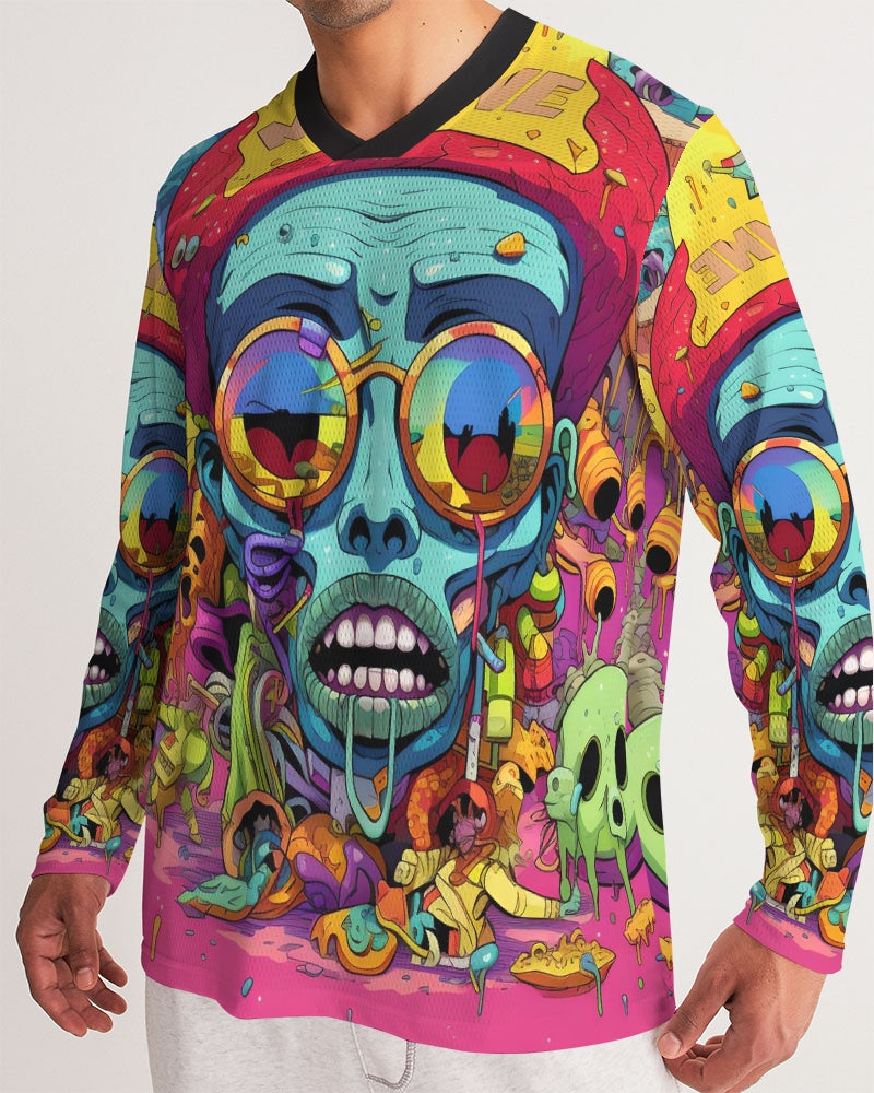 Wavy Melt Men's Long Sleeve Sports Jersey