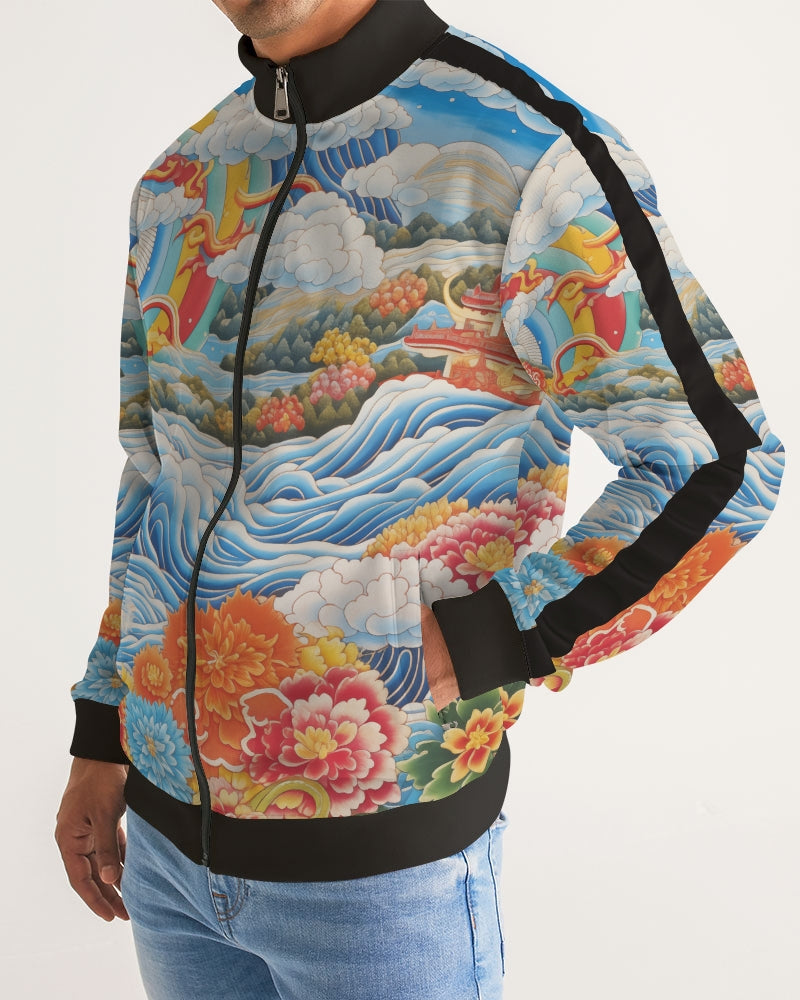 Spring Dreams Men's Stripe-Sleeve Track Jacket