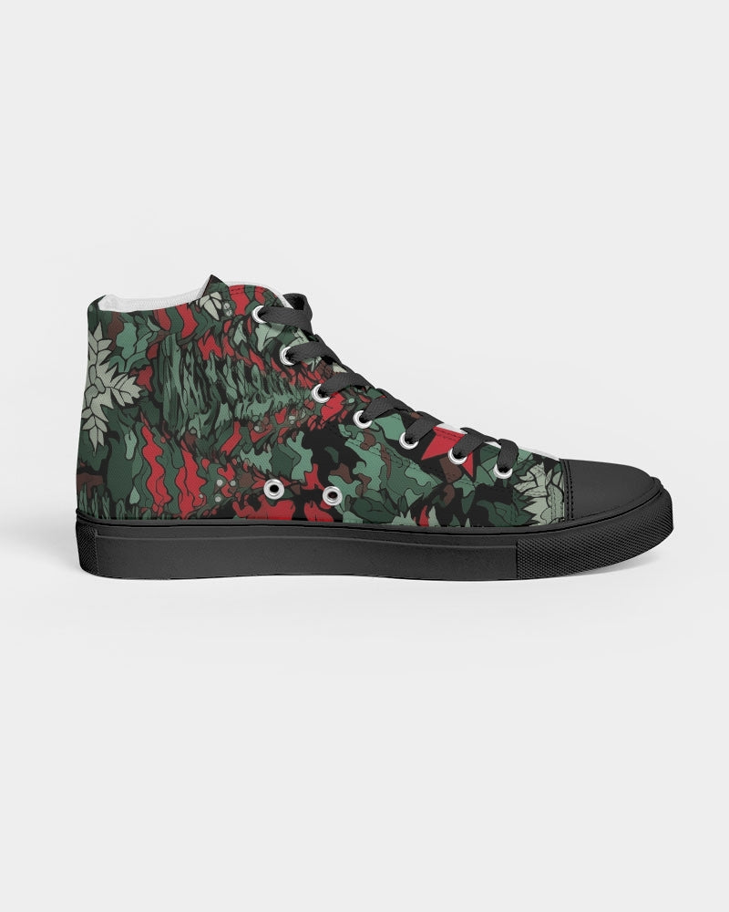 Tis The Seasoning Camo Men's Hightop Canvas Shoe - Black