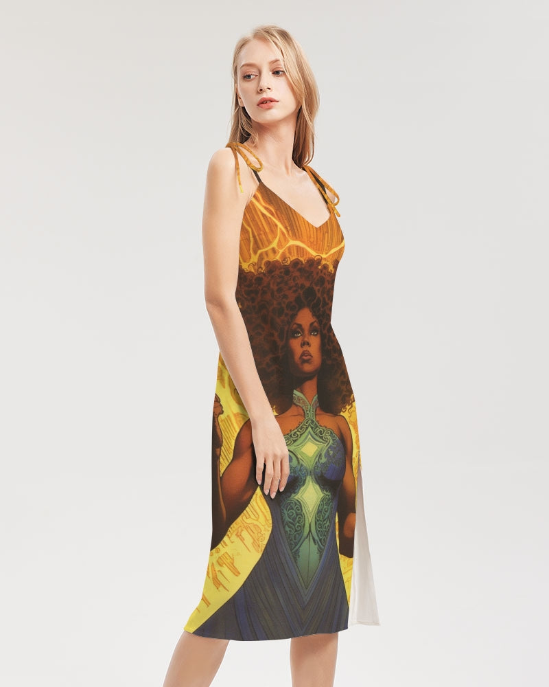 June Women's Tie Strap Split Dress