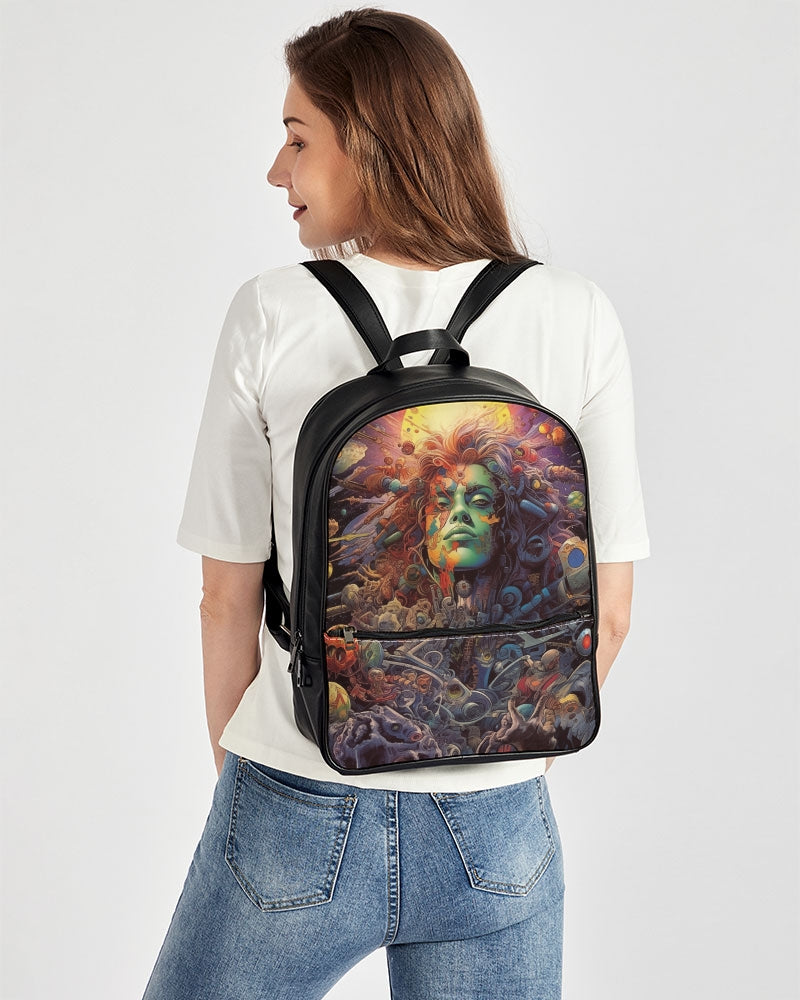 Galaxy Classic Faux Leather Backpack