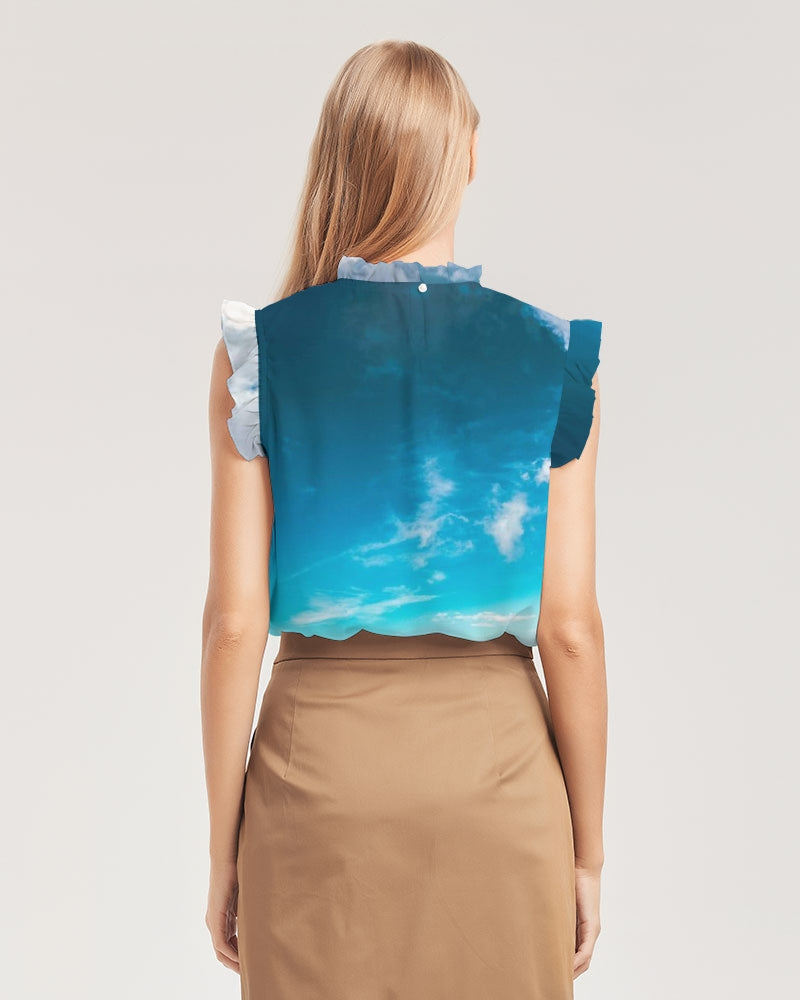 Ozone Women's Ruffle Sleeve Top