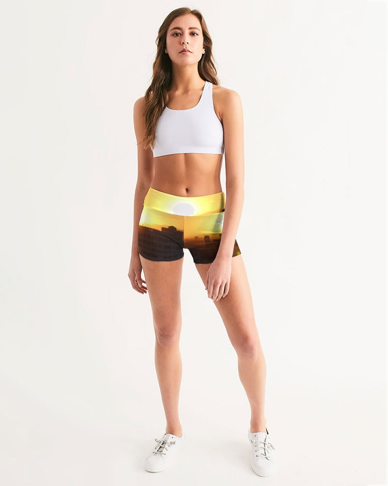 Sunrise Women's Mid-Rise Yoga Shorts