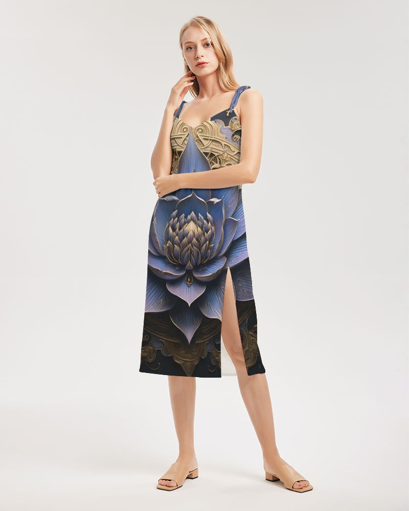Lotus Women's Tie Strap Split Dress