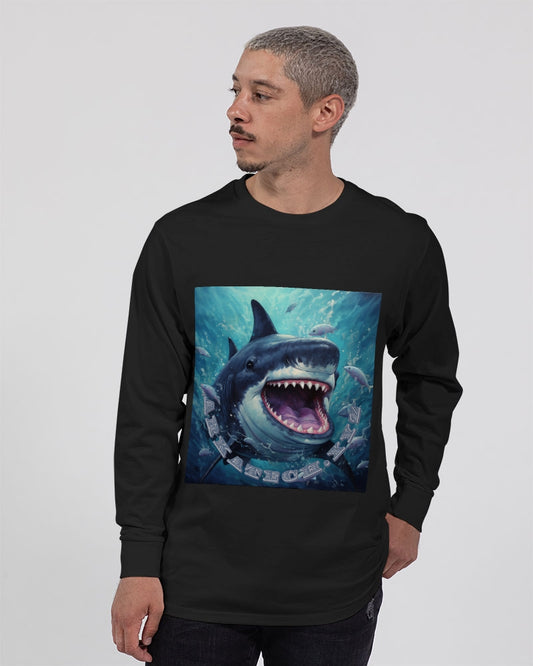 Shark Bite Unisex Long Sleeve Tee | Lane Seven