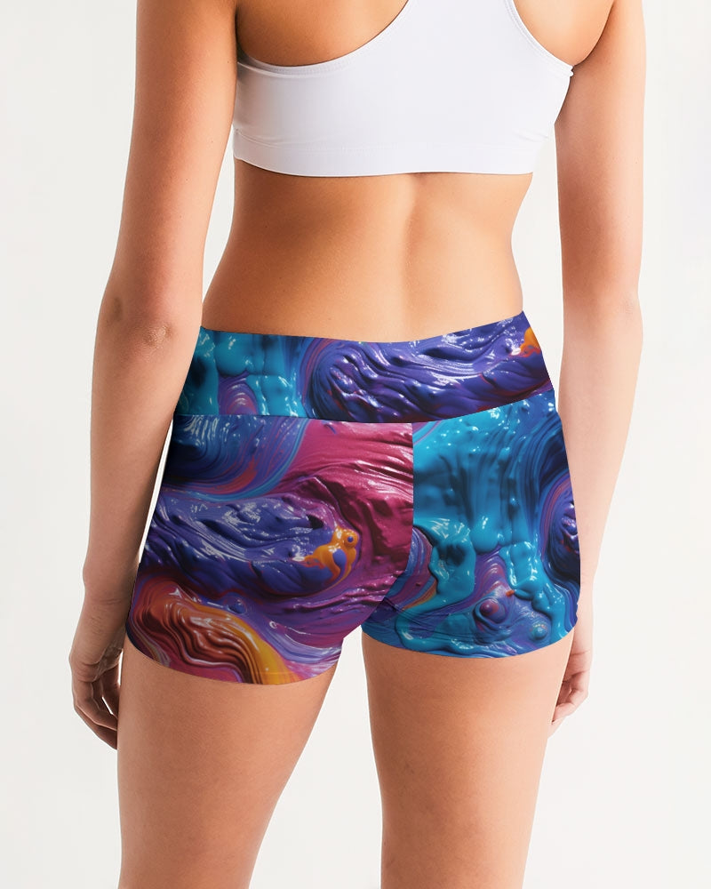 Candy Paint Women's Mid-Rise Yoga Shorts