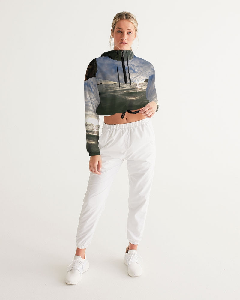 Sunset Slides Women's Cropped Windbreaker