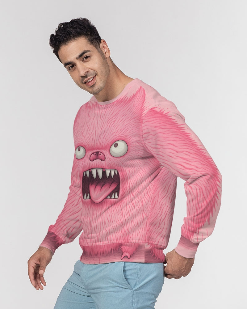 Pink Kitty Men's Classic French Terry Crewneck Pullover