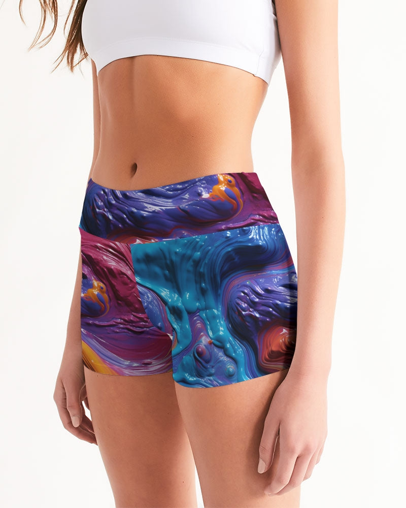 Candy Paint Women's Mid-Rise Yoga Shorts