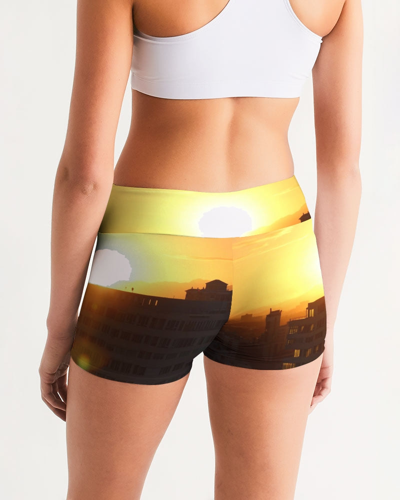 Sunrise Women's Mid-Rise Yoga Shorts