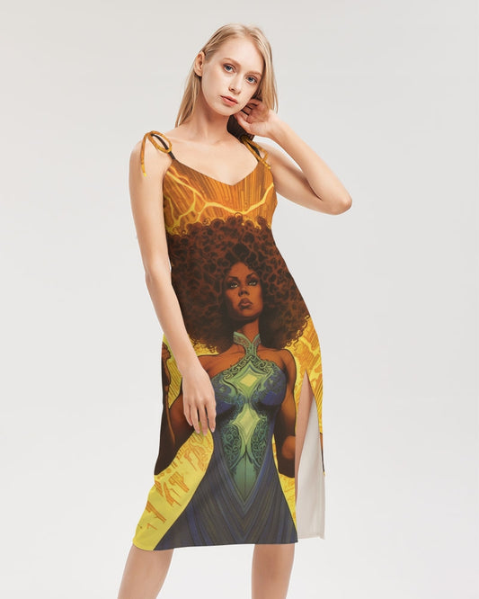 June Women's Tie Strap Split Dress