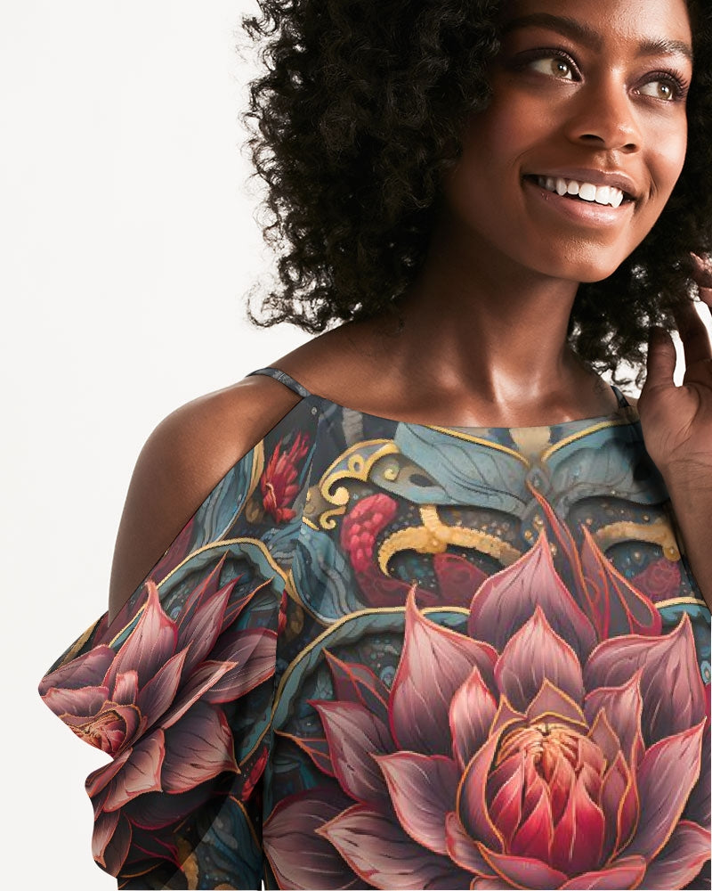 Lotus Women's Open Shoulder A-Line Dress