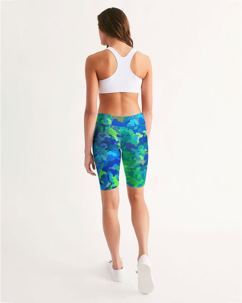 Atlantis Camo Women's Mid-Rise Bike Shorts