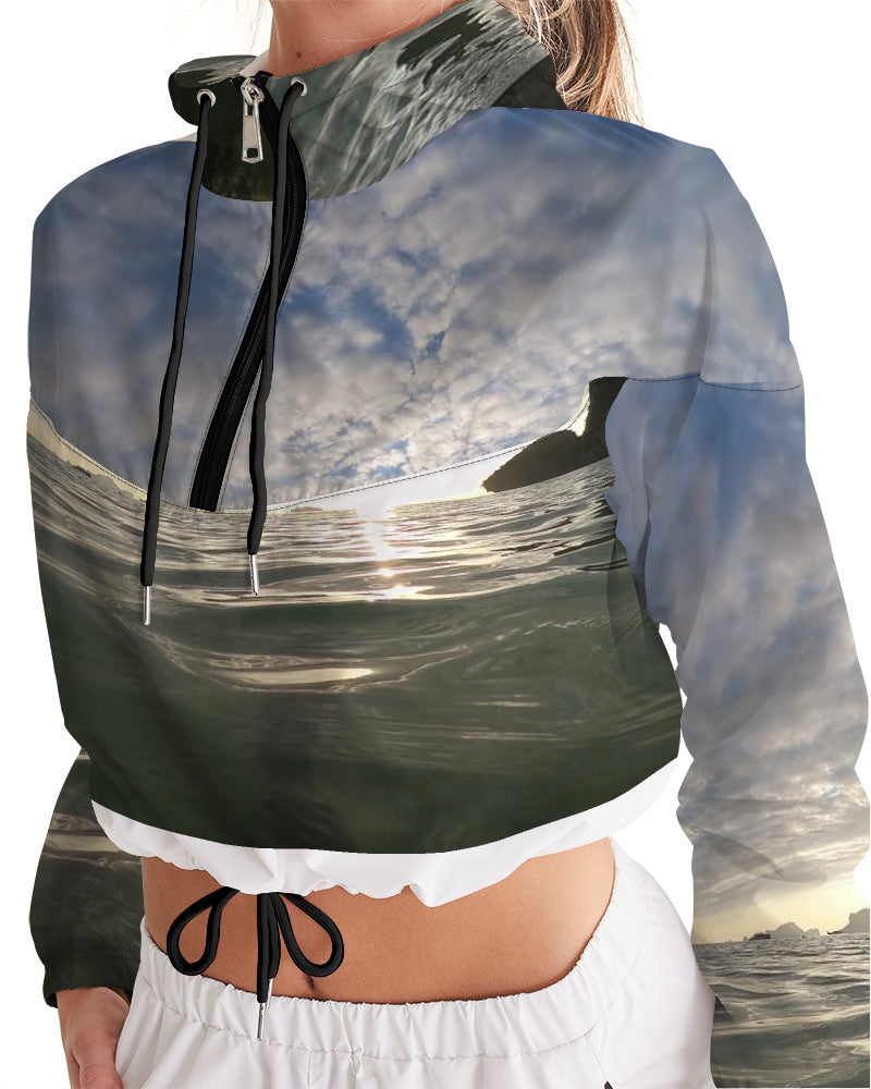 Sunset Slides Women's Cropped Windbreaker
