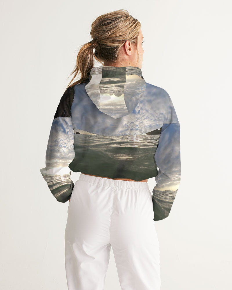 Sunset Slides Women's Cropped Windbreaker