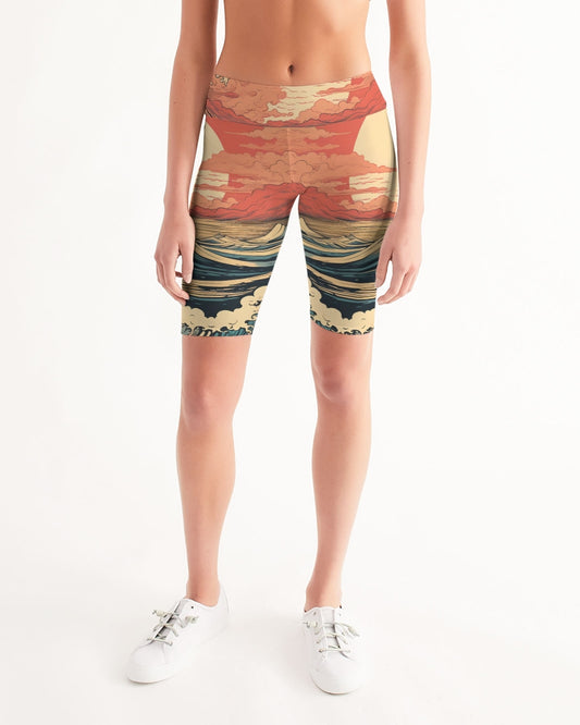 Tropical Haze Women's Mid-Rise Bike Shorts