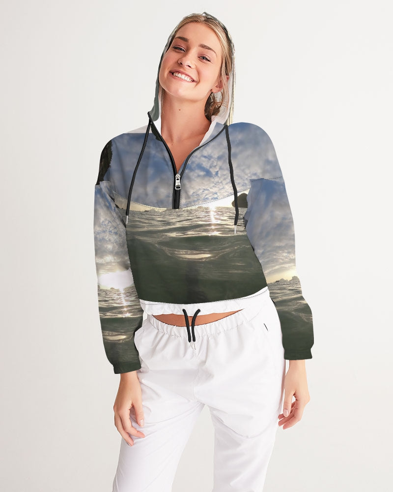 Sunset Slides Women's Cropped Windbreaker