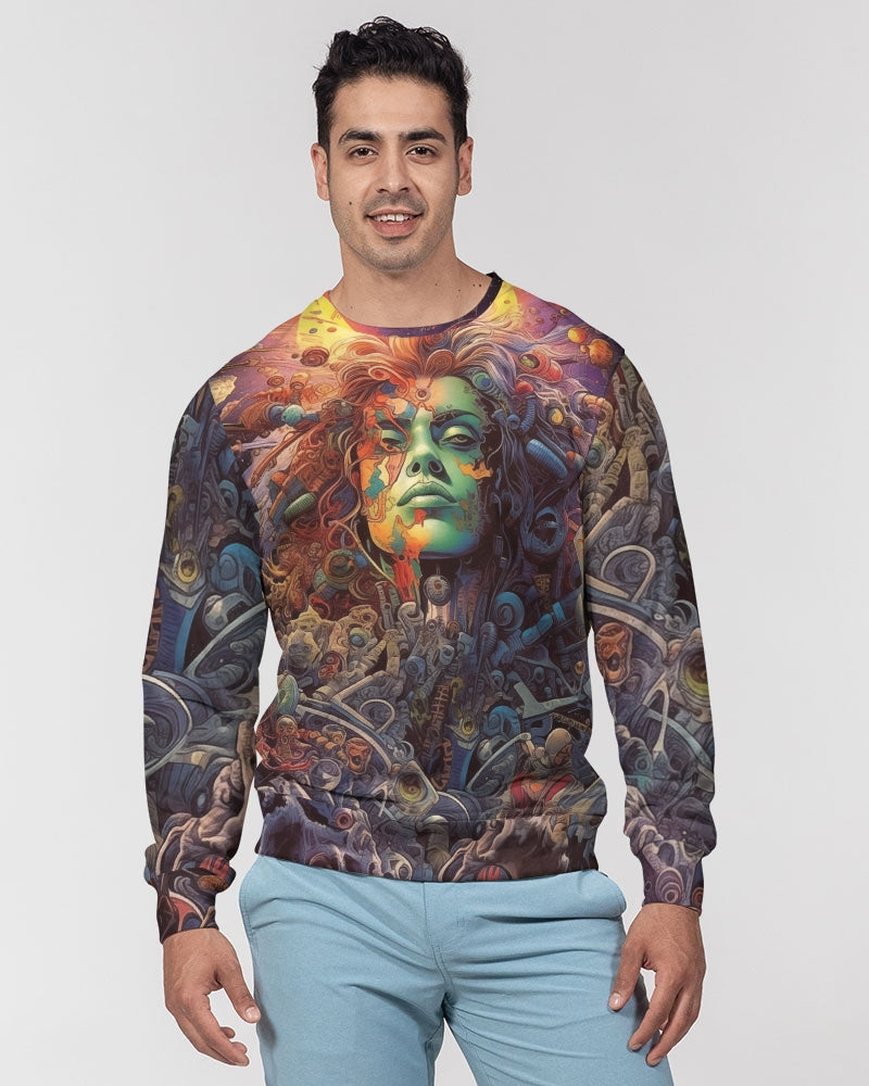 Galaxy Men's Classic French Terry Crewneck Pullover