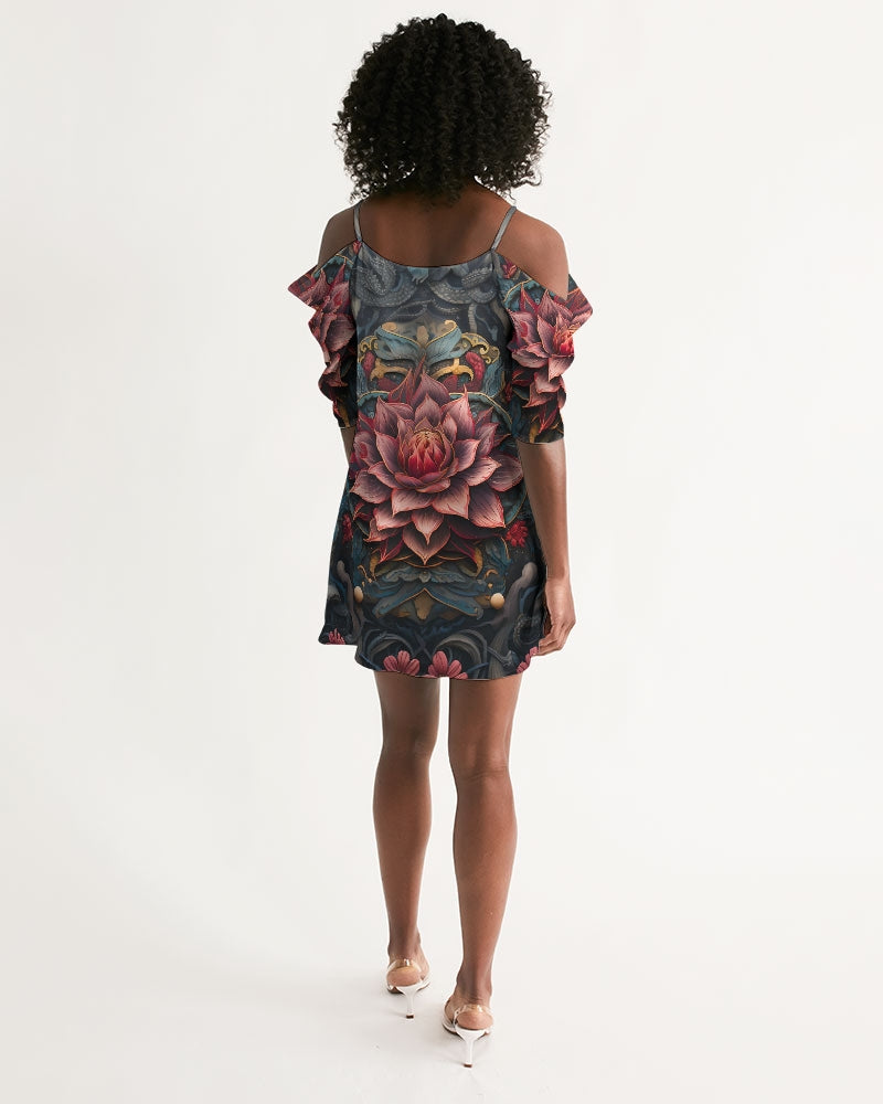 Lotus Women's Open Shoulder A-Line Dress