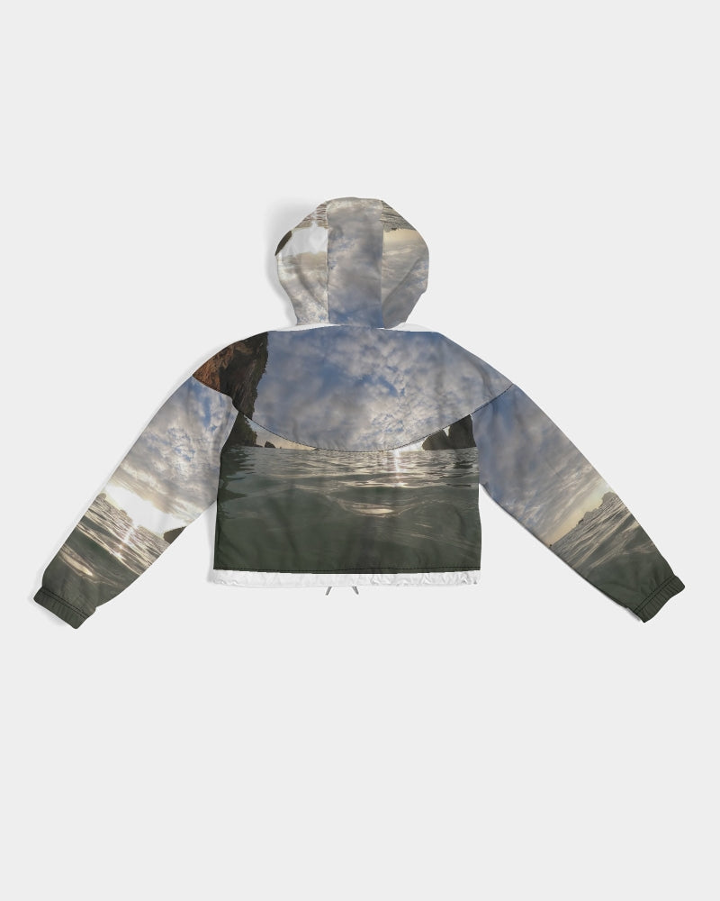Sunset Slides Women's Cropped Windbreaker