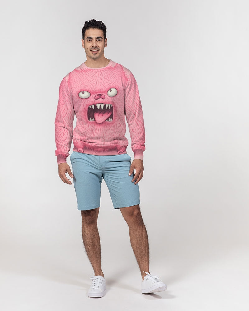 Pink Kitty Men's Classic French Terry Crewneck Pullover
