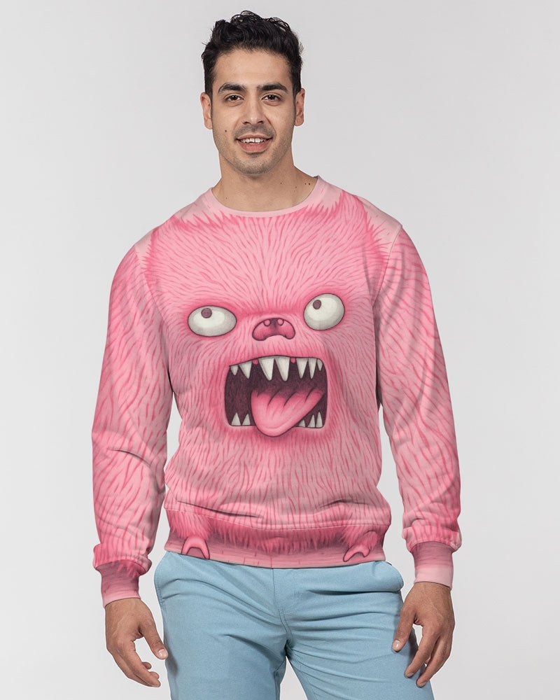 Pink Kitty Men's Classic French Terry Crewneck Pullover