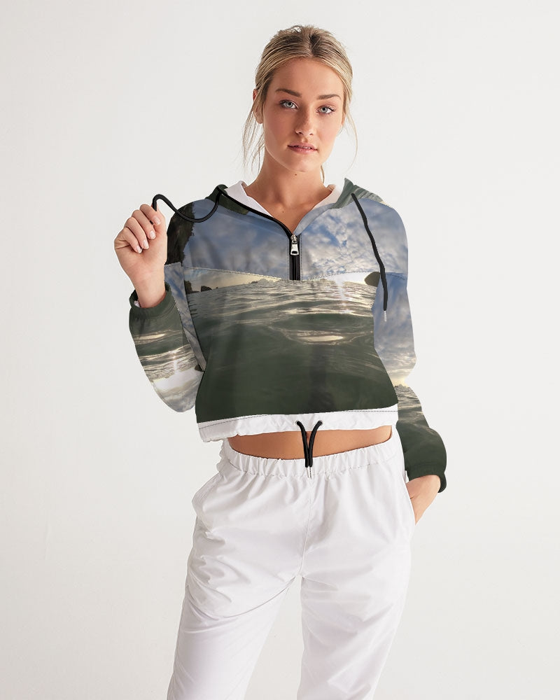 Sunset Slides Women's Cropped Windbreaker