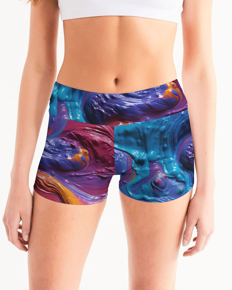 Candy Paint Women's Mid-Rise Yoga Shorts