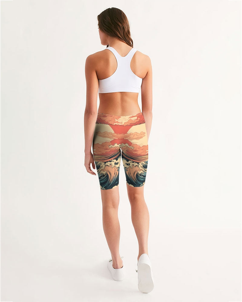 Tropical Haze Women's Mid-Rise Bike Shorts